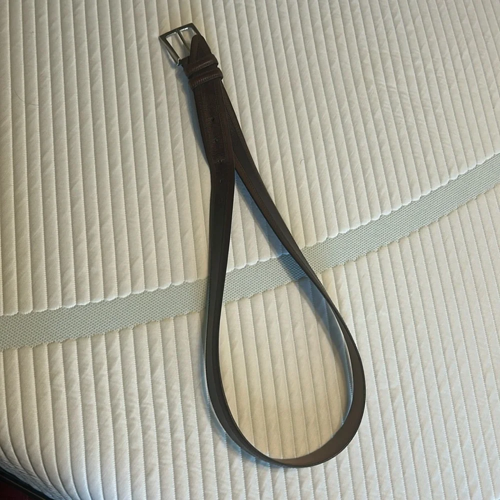 Allen Edmonds Brown Textured Calfskin Belt